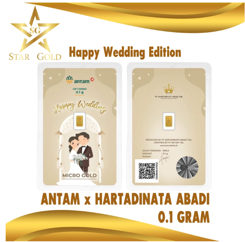 Star Gold Happy Wedding Edition Logam Mulia Micro Gold 0,1 gr Series 3