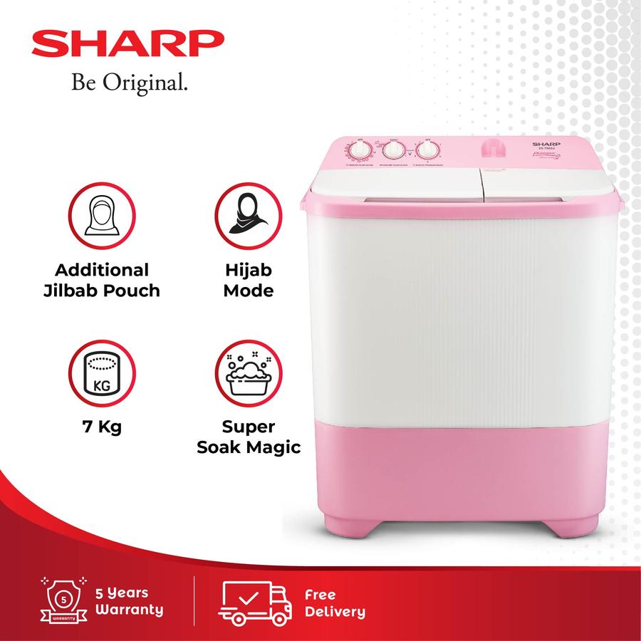 SHARP Electronics SHARP 7.5kg Twin Tub Hijab Series ES-T79SJ-BL/PK