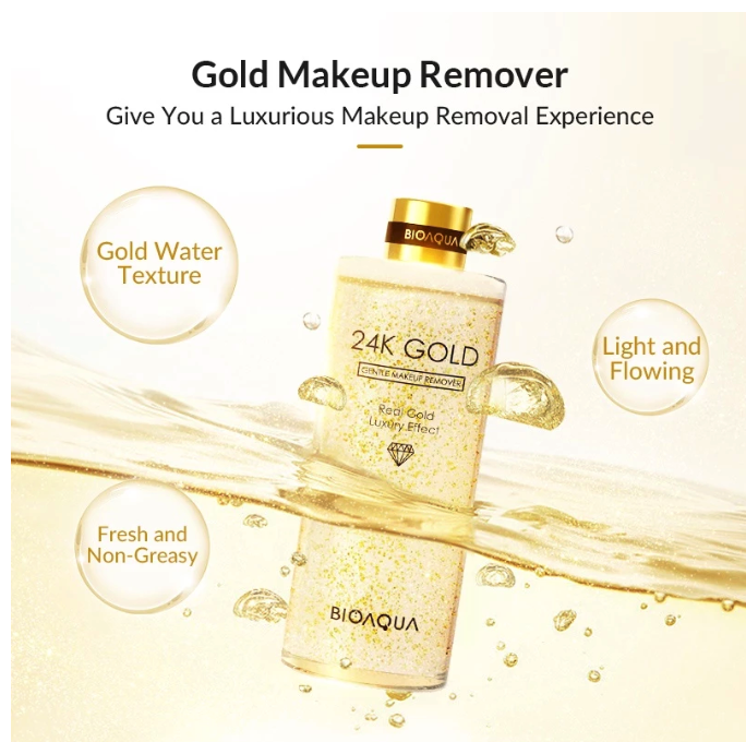 GuangZhou Biosphere Cosmetics BIOAQUA 24K Gold Gentle Makeup Remover Micellar Water