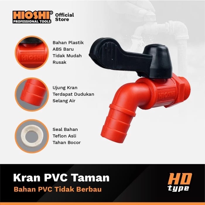 Hioshi Sanitary Hioshi Kran PVC Taman 3/4"