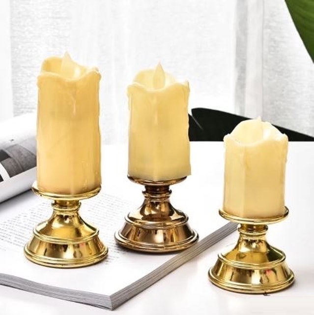 3-Piece Plastic LED Candle Set
