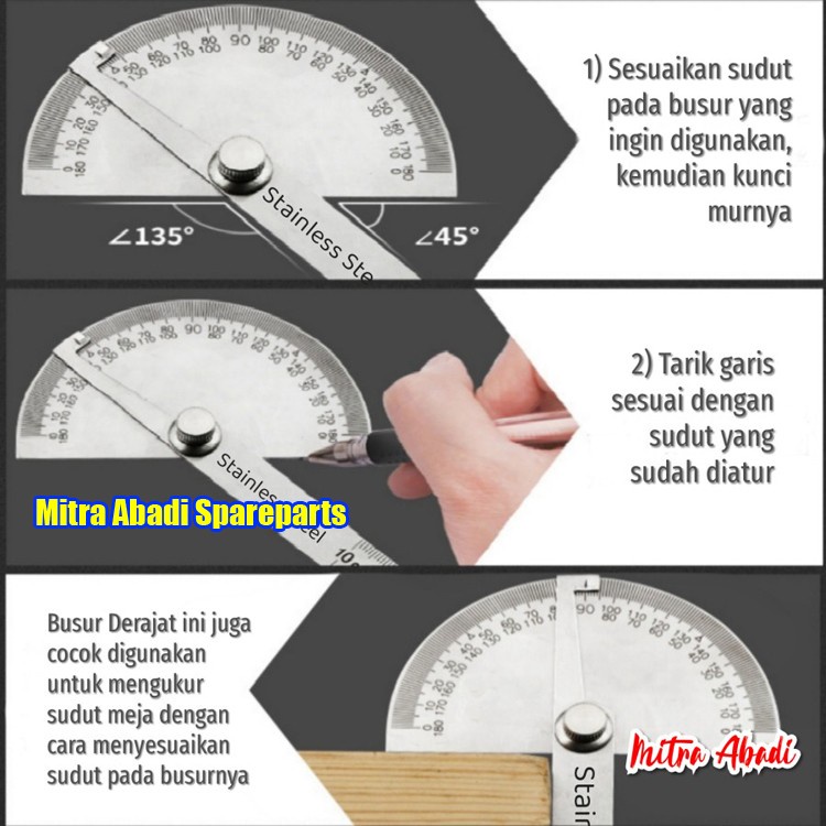 JIAN YI Stainless Steel Protractor Angle Ruler