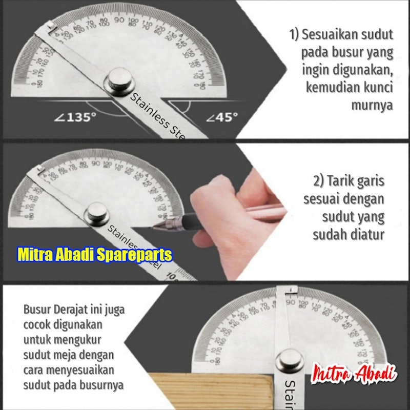 Stainless Steel Protractor Angle Ruler 3