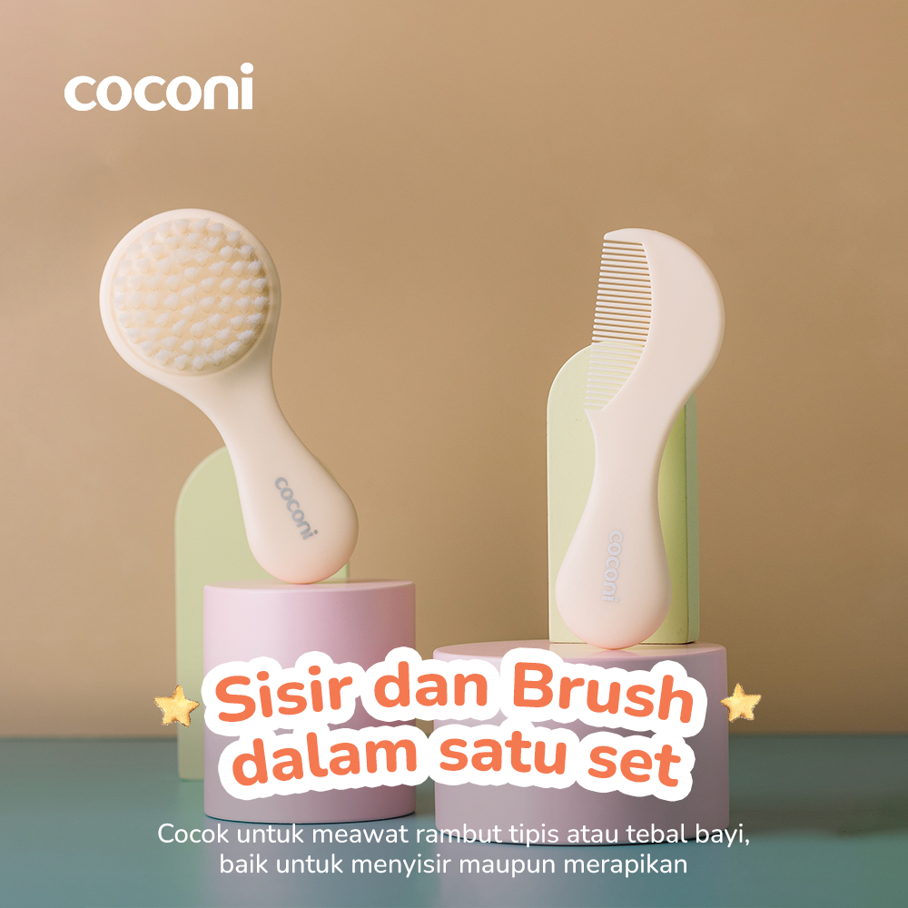 Kenson Multibrand Globalindo Coconi Baby Hair Brush & Comb (Ivory New)