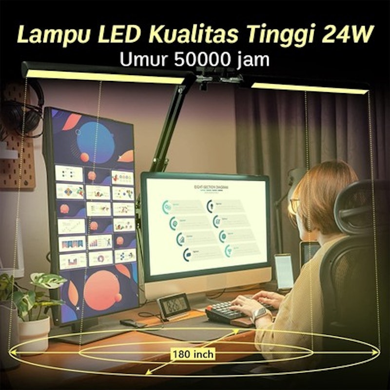 QIMEDO Lampu Meja Belajar Arsitek 24 Watt 5