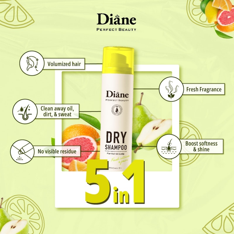 Diane Perfect Beauty Dry Shampoo For Hair & Scalp Fresh Citrus & Pear 4