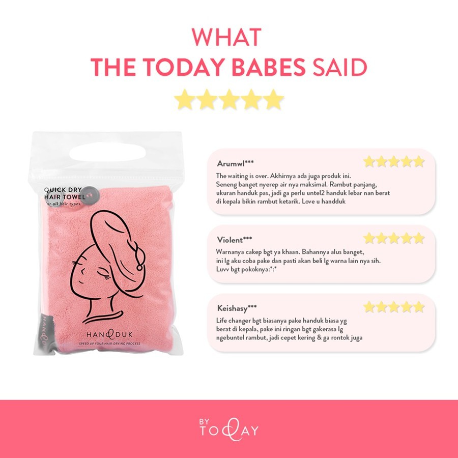  Handduk By Today Coral Velvet Microfiber Hair Towel