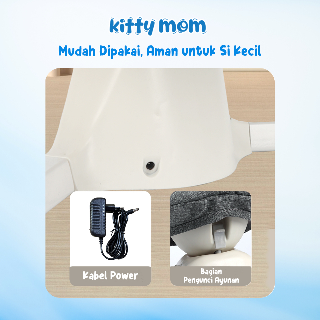 Kitty Mom Ayunan Bayi Portable dengan Remote 5