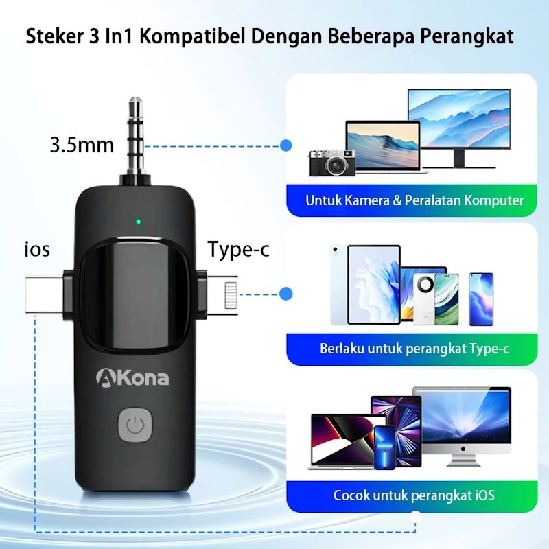 Akona 3 IN 1 Mic Wireless Clip On 5
