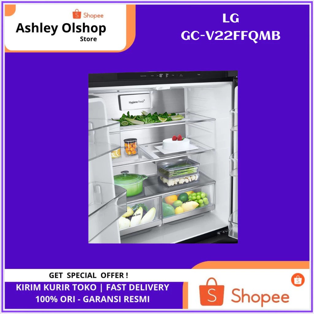 LG Electronics LG Kulkas InstaView™ Multi Door 595L / 458L GC-V22FFQMB