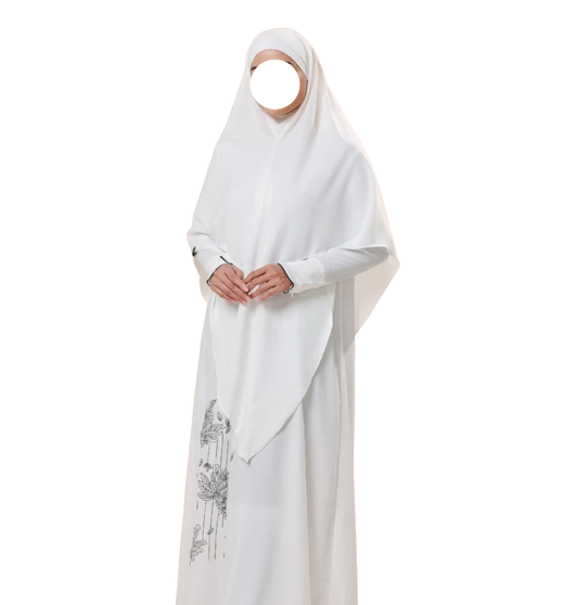 Gerai Hawa Monochrome Bloom Edition Naureen Abaya Set