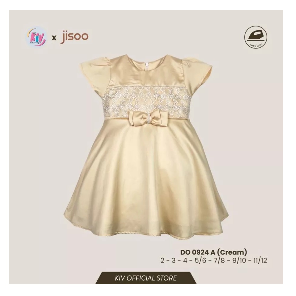 KIV Dress Anak Perempuan Pesta Satin Kombinasi Brokat 3