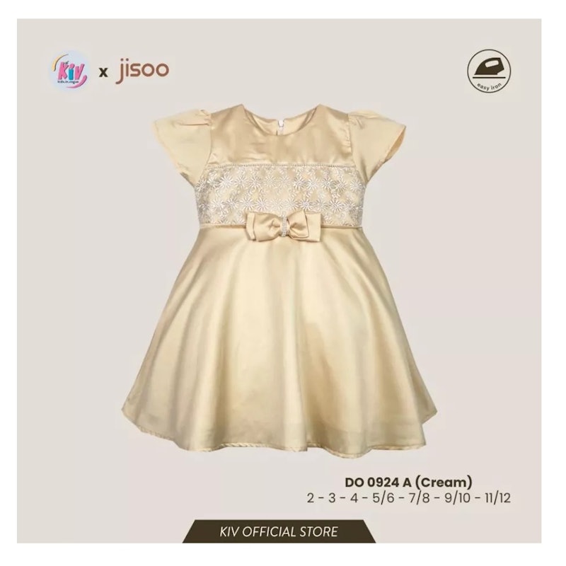 KIV Dress Anak Perempuan Pesta Satin Kombinasi Brokat 3