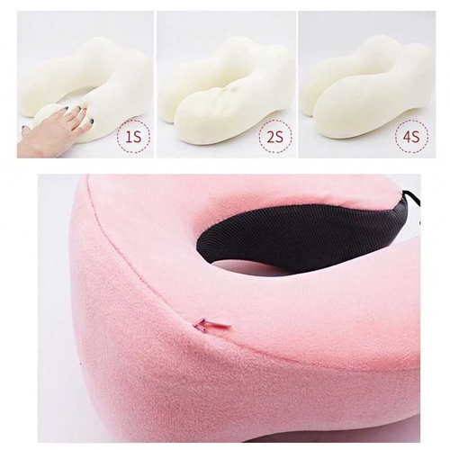  Rhodey Bantal Leher U-Shape Foldable Travel Neck Pillow SER43