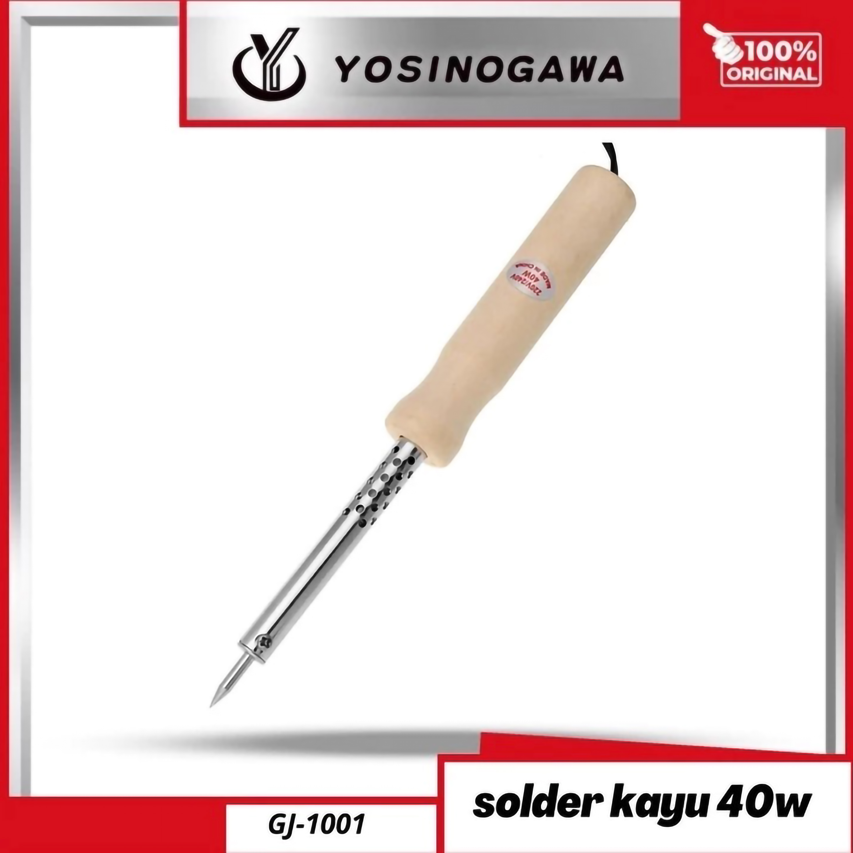  YOSINOGAWA Solder Listrik Gagang Kayu