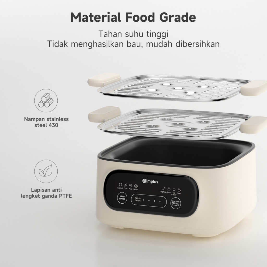 Simplus Simplus Kukusan Listrik 2 Tingkat Kapasitas 11L