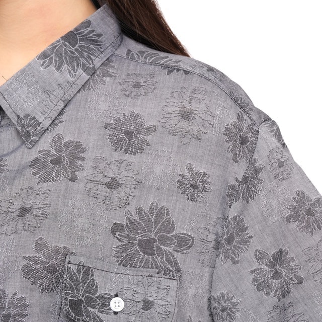 Kemeja Oversize Wanita Lengan Pendek Motif Bunga 4