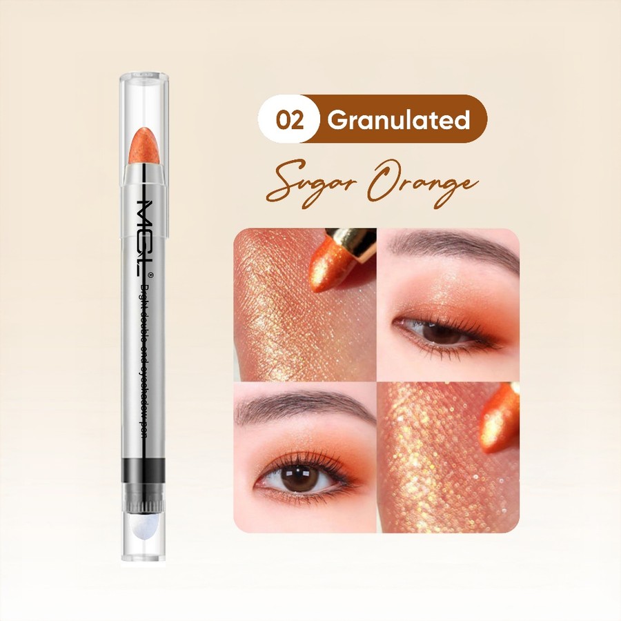 MGL Bright Double-End Eye Shadow Pen 02 Sugar Orange