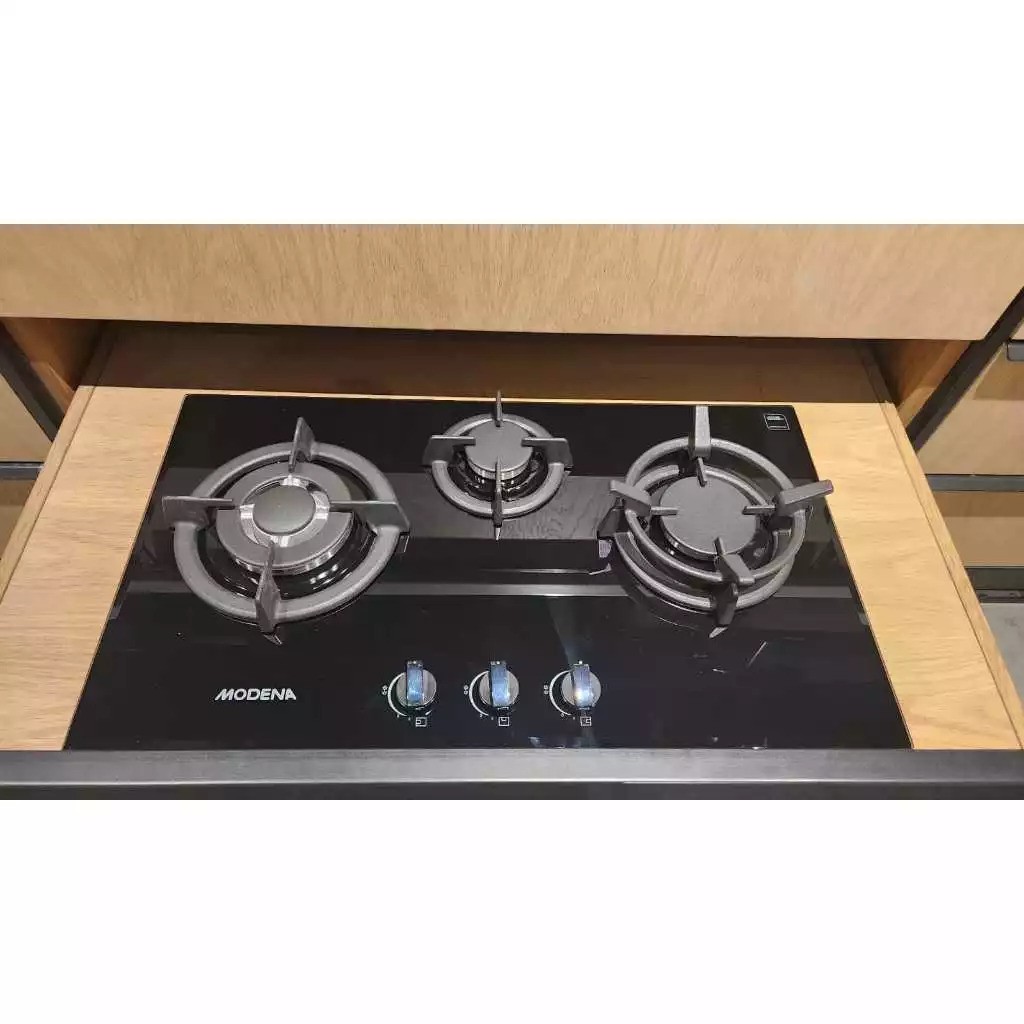 MODENA Indonesia MODENA Kompor Gas Tanam 70cm 3 Burner Aluminum BH 1735