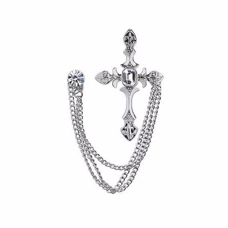 Cross Silver Lapel Pin 1