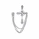 House of Cuff Cross Silver Lapel Pin 1