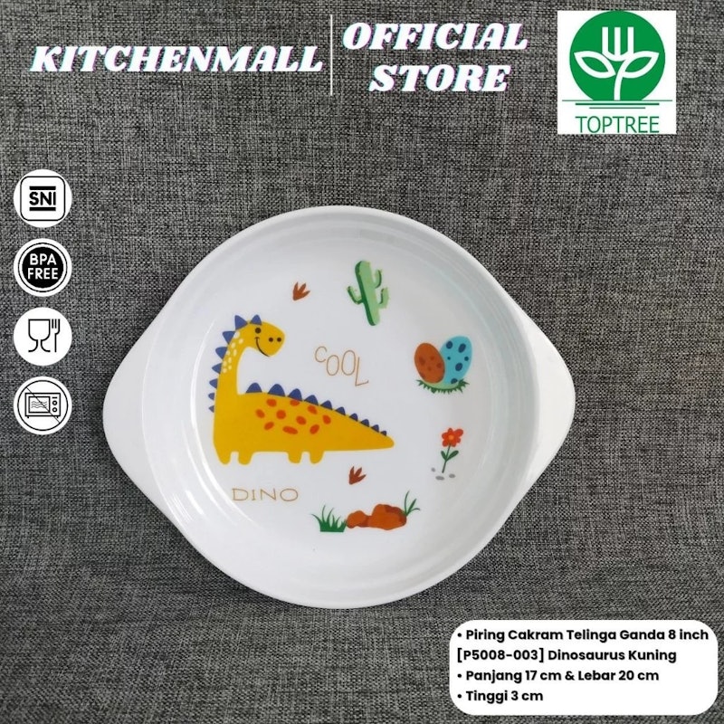 Toptree Piring Makan Anak Melamin 8 Inch 3
