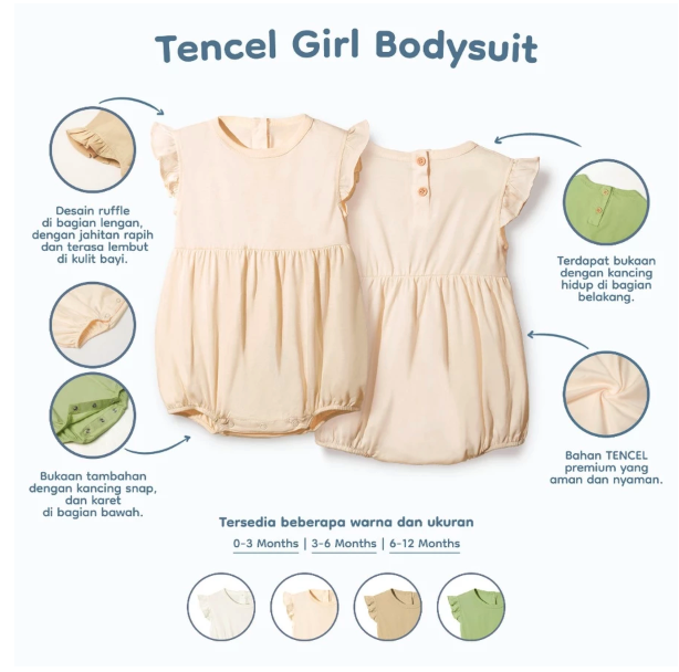  Nice Kids Tencel Girl Bodysuit