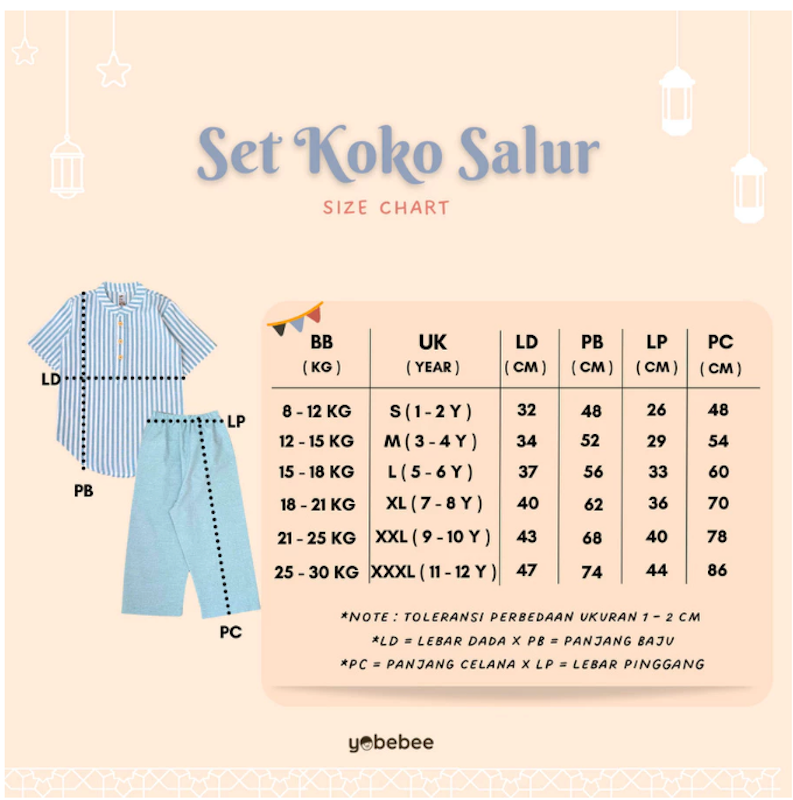 Yobebee Setelan Koko Anak Salur 3