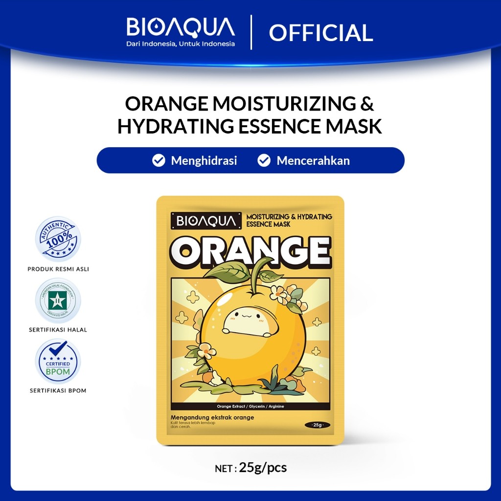 Bioaqua BIOAQUA Orange Moisturizing & Hydrating Essence Mask 