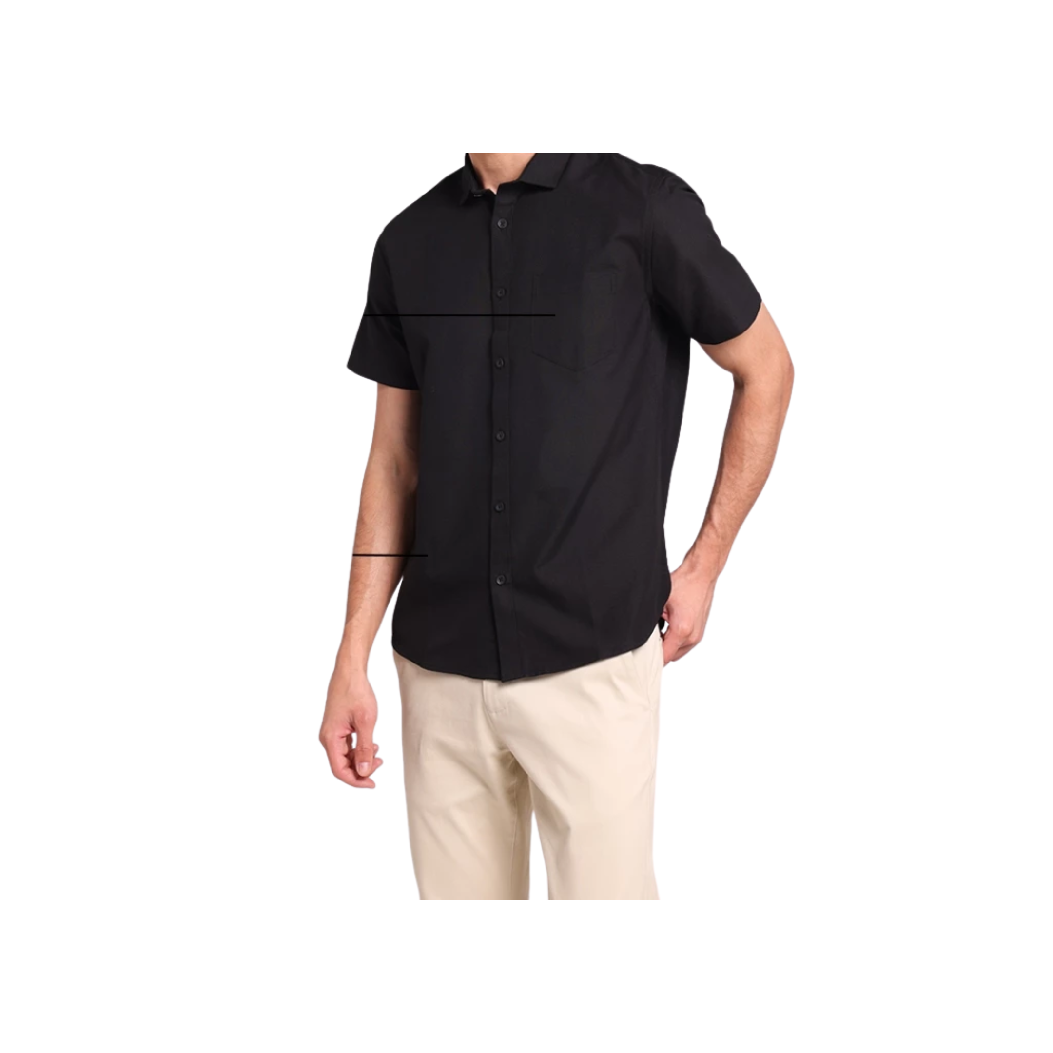 Grup Mega Perintis Manzone Kemeja Lengan Pendek Pria Slim Fit Kobe Black