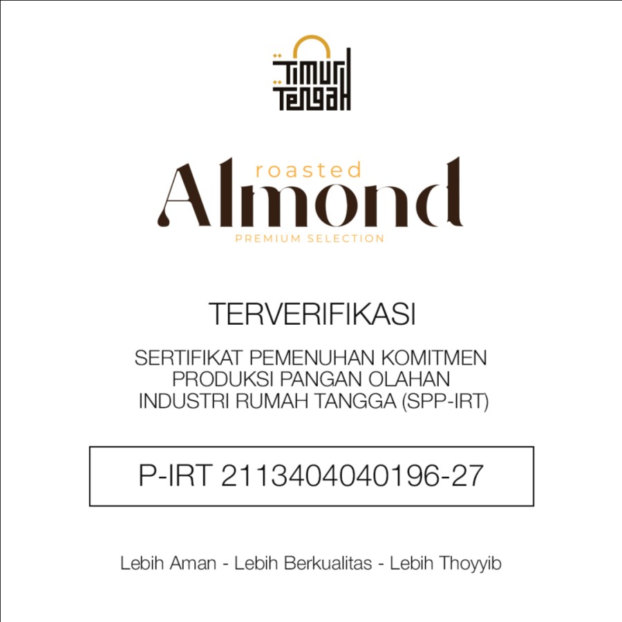 Timur Tengah Roasted Almond Original 400 gr