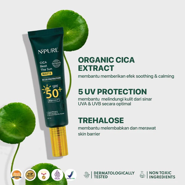 Penta Natural Kosmetindo N'PURE Sunsreen Cica Beart The Sun Matte SPF 50+ PA++++