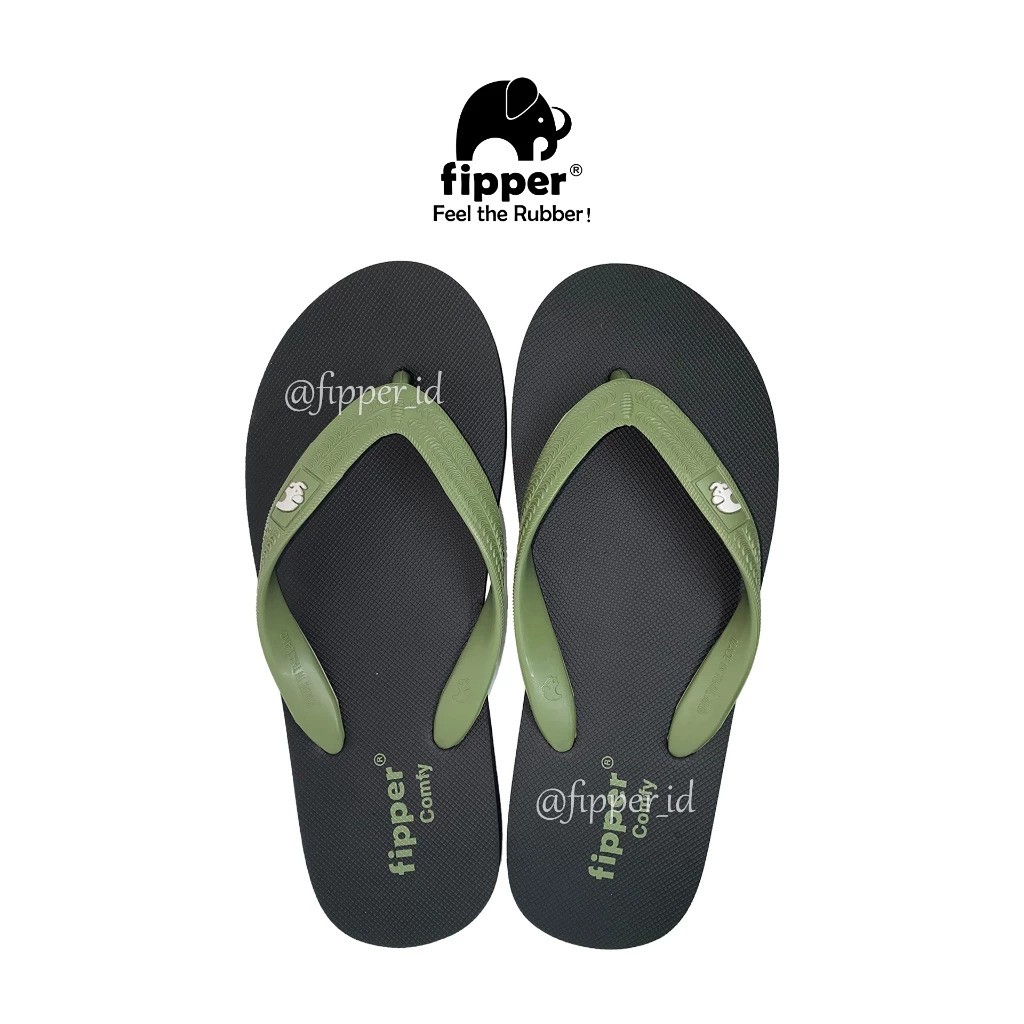 Fipper Slipper Indonesia Fipper Comfy Black/Green Army