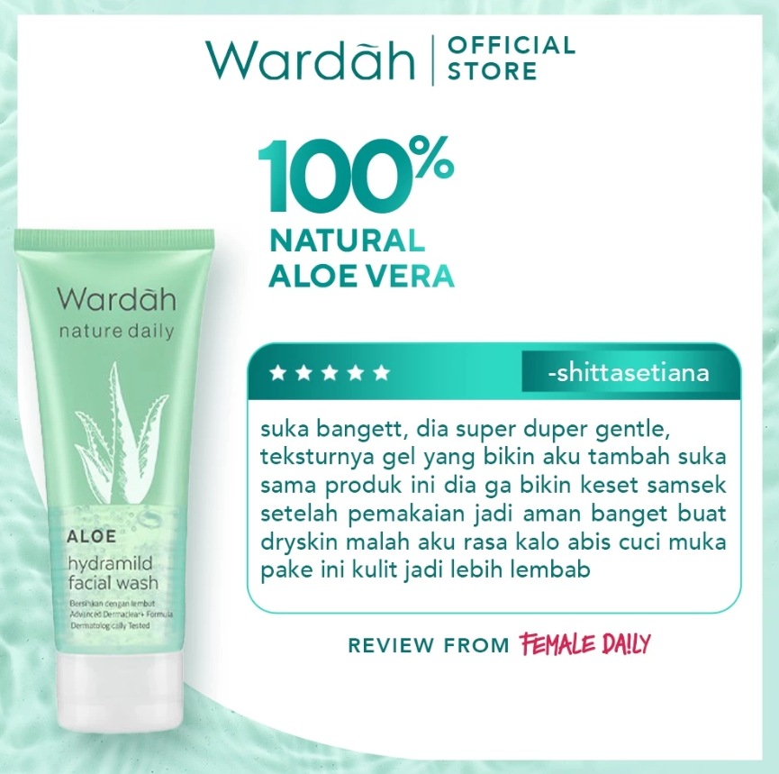 Wardah Nature Daily Aloe Hydramild Facial Wash