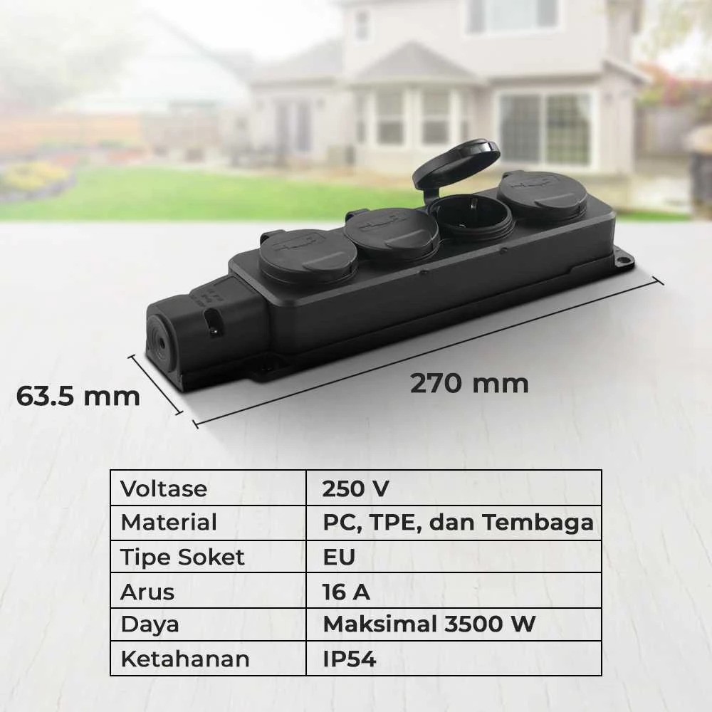 TANXIS Stop Kontak Terminal Anti Air IP54 4 Socket T36