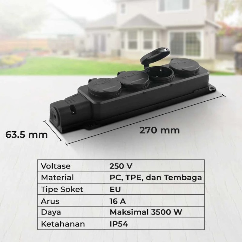 TANXIS Stop Kontak Terminal Anti Air IP54 4 Socket 3