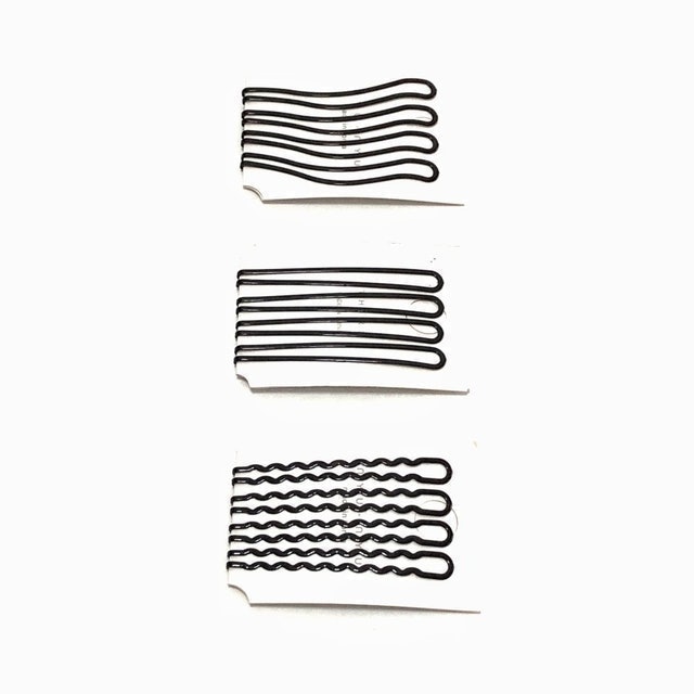 Black Plastic Bobby Pin Set