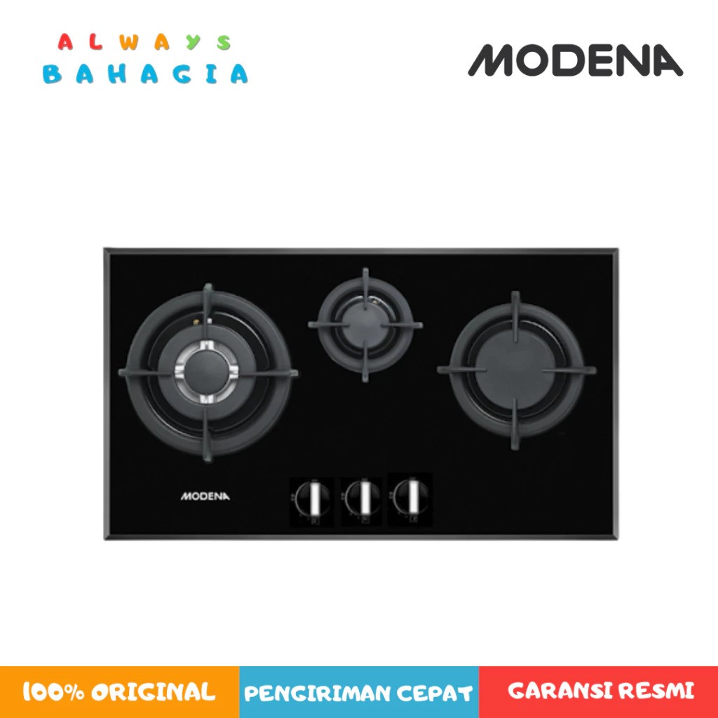 MODENA Indonesia MODENA Kompor Gas Tanam 70cm 3 Burner Aluminum BH 1735