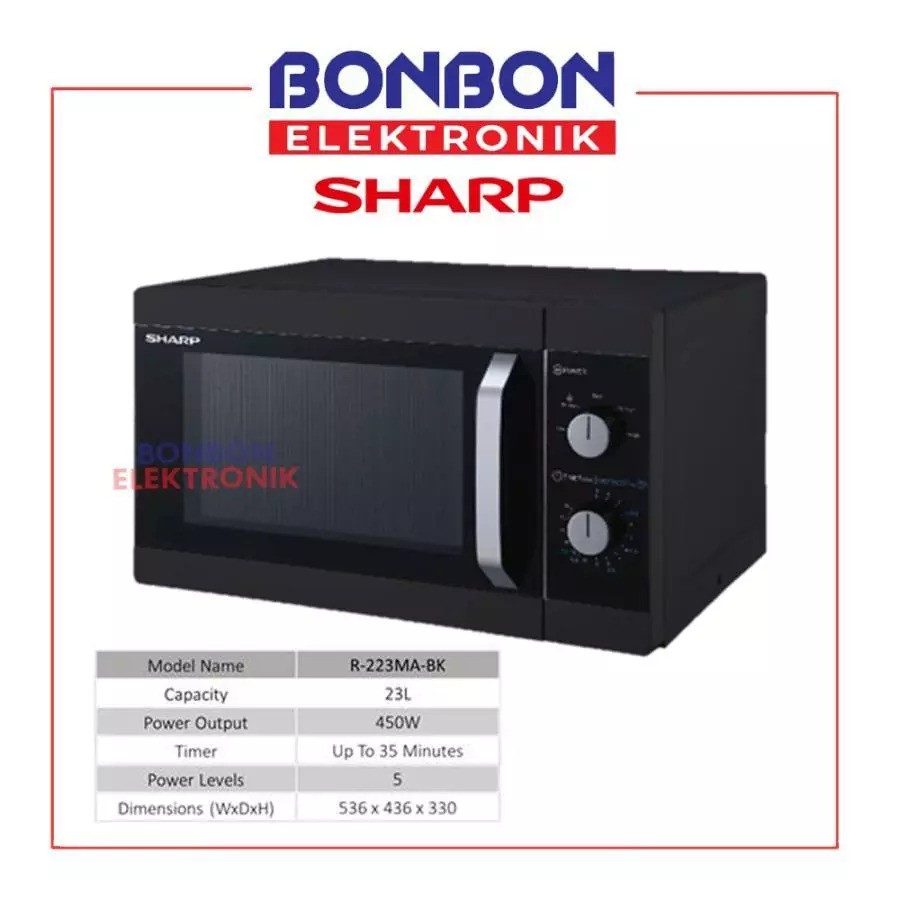 SHARP Electronics SHARP 23 Liter Stylish Designed Microwave Oven  R-223DA-BK