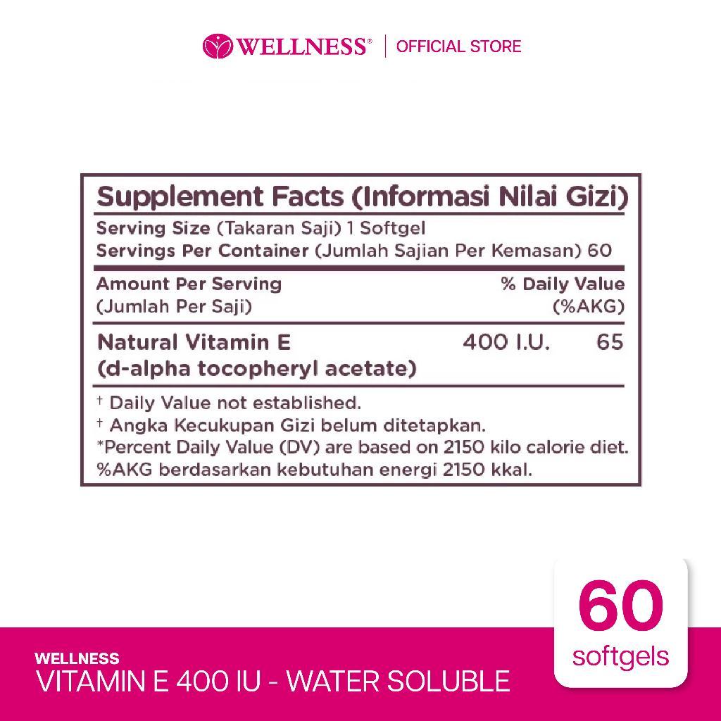 Natural Nutrindo Wellness Water Soluble Vitamin E 400 IU