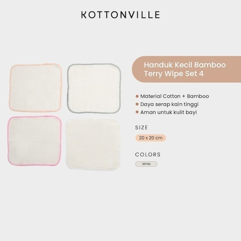 Handuk Kecil Bamboo Terry Wipe Set 4 3