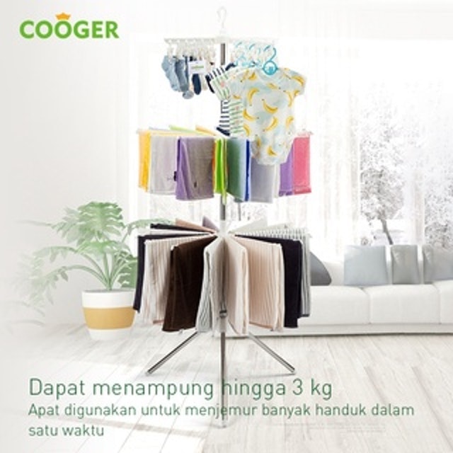 COOGER Rak Jemuran Handuk 24 Klip