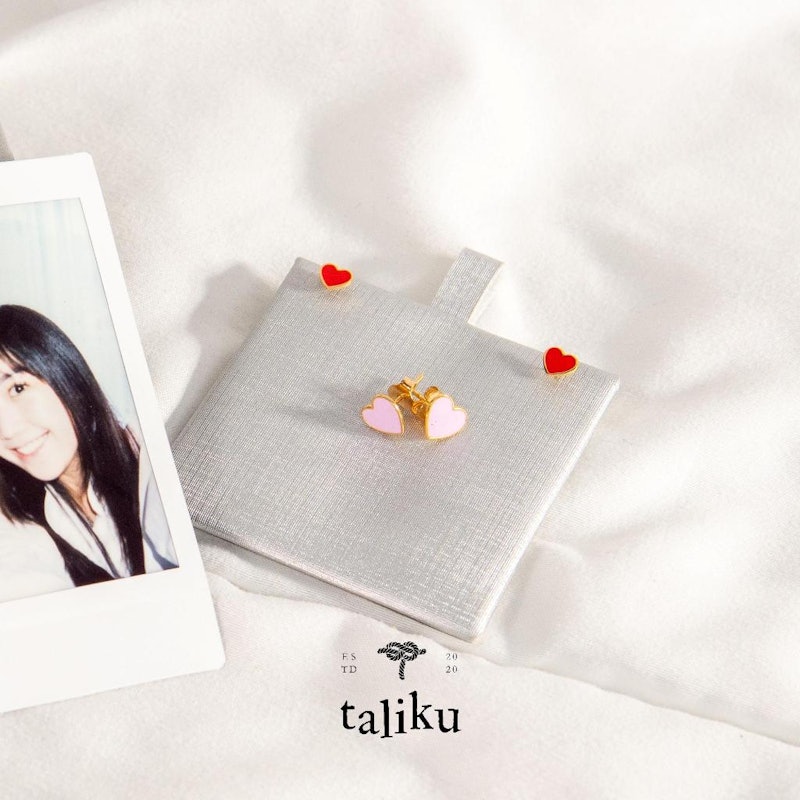 Taliku Mini Enamel Heart Round Loop 4