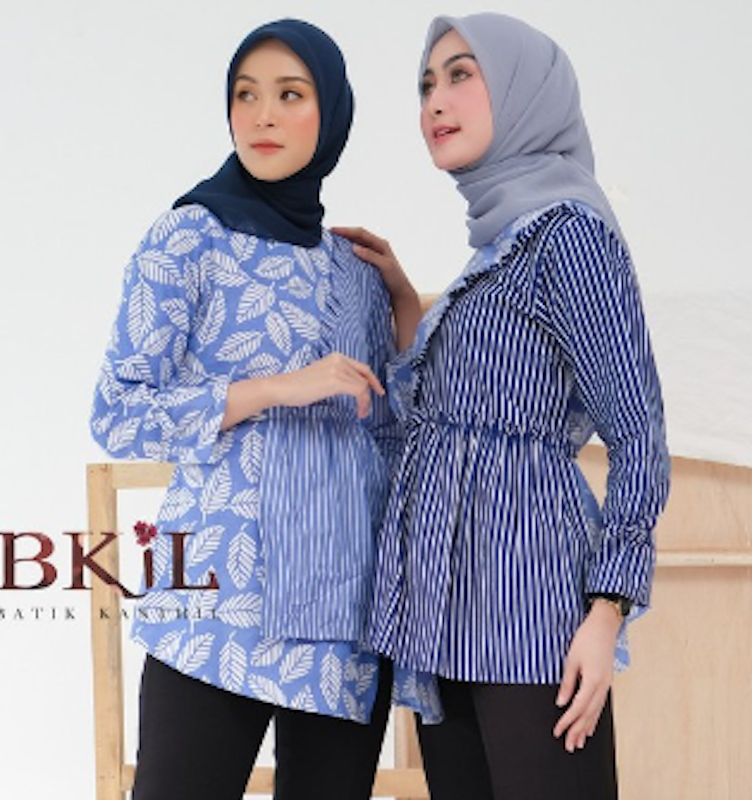 Atasan Blouse Kantor Motif Godhong Lurik 3