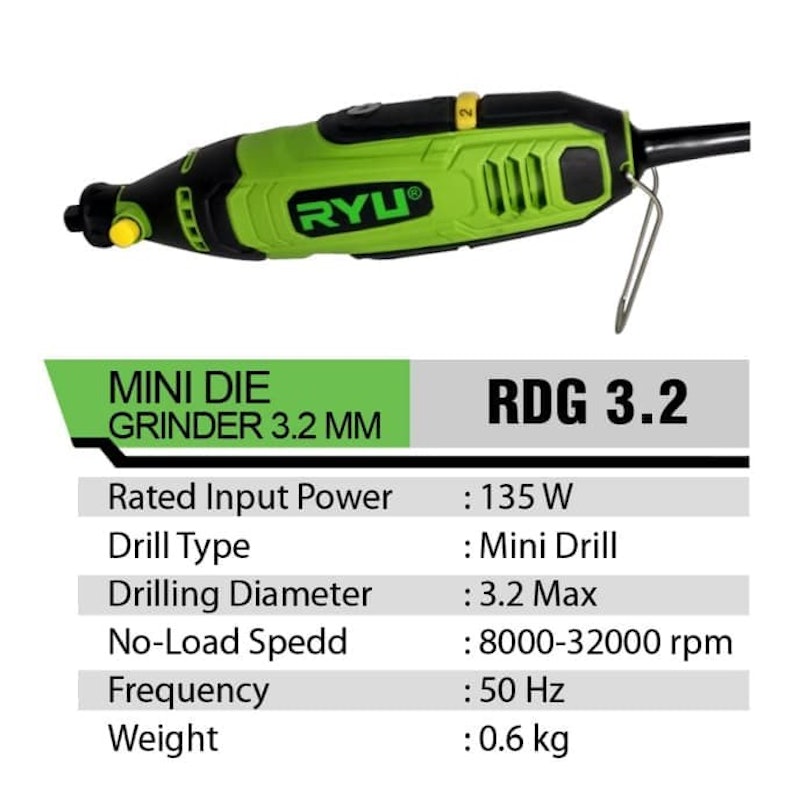 RYU Mini Die Grinder 3.2 mm 3