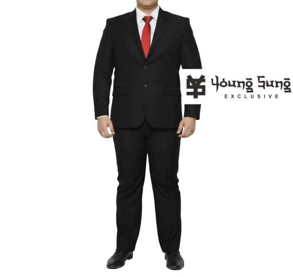 Youngsung Exclusive Setelan Jas Pria Super Jumbo Hitam
