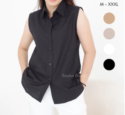 Bayka Bayka Kemeja Wanita Tanpa Lengan