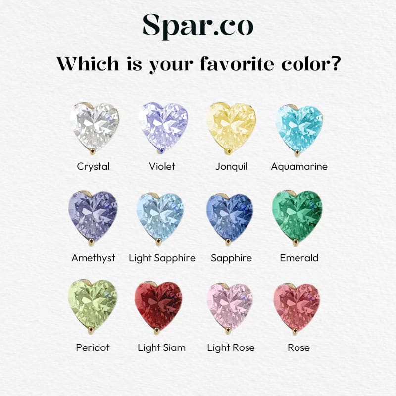 Stellaris Technology Indonesia Spar.co Kalung Titanium Lapis Emas dengan Liontin Hati Birth Stone SP-AAA1215