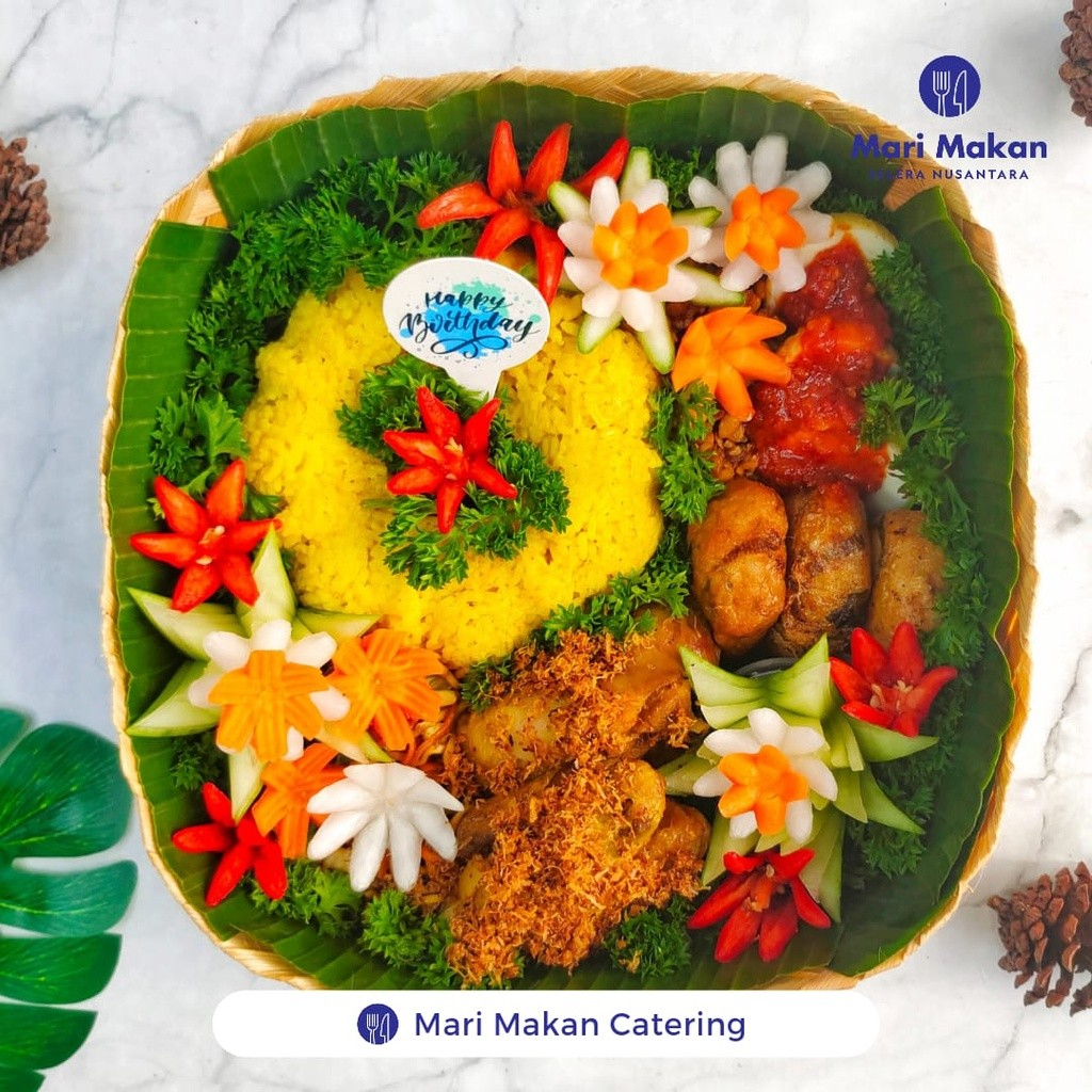 Mari Makan Nusantara Mari Makan & Travel Besek Bambu Nasi Kuning untuk Hampers 4 Porsi