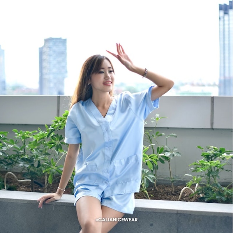 Sae Bom Set Silky Satin Pajamas 4